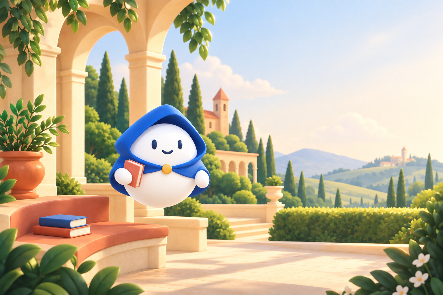 Virgil opening a world of stories in the original Tome 3D landscape